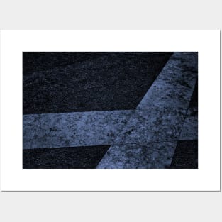 Charcoal grey intersecting lines Posters and Art